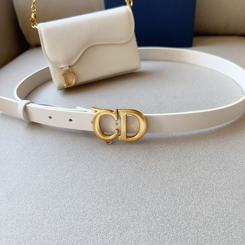 Dior Saddle Removable Pouch Belt 20MM Ultrasoft Calfskin White - Image 3