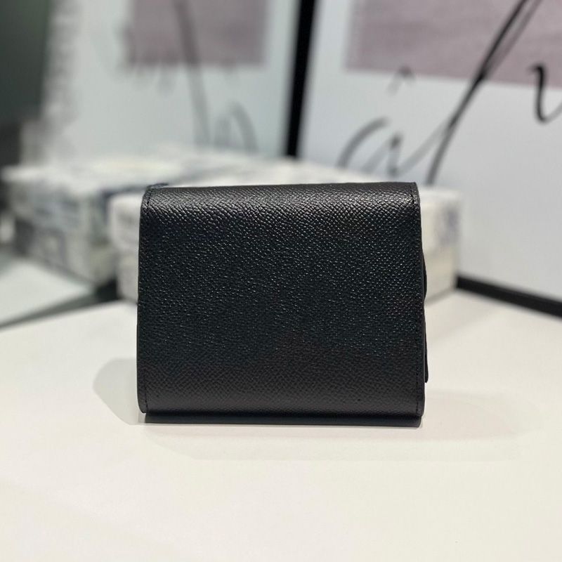 Dior Saddle Trifold Wallet In Grained Calfskin Black - Image 2