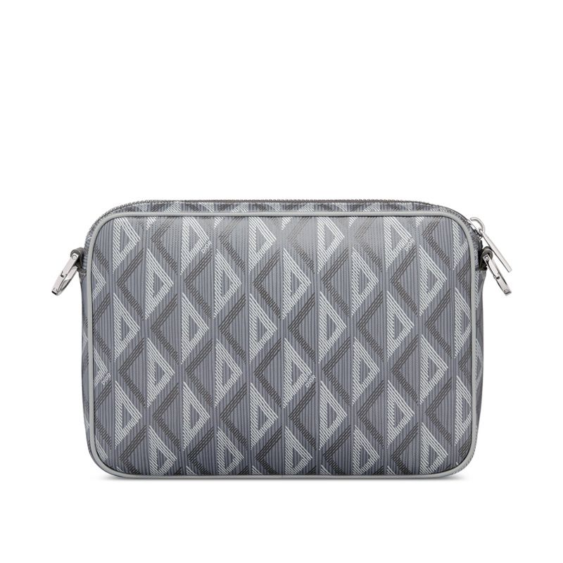 Dior Saddle Triple Pouch In CD Diamond Motif Canvas Grey - Image 2