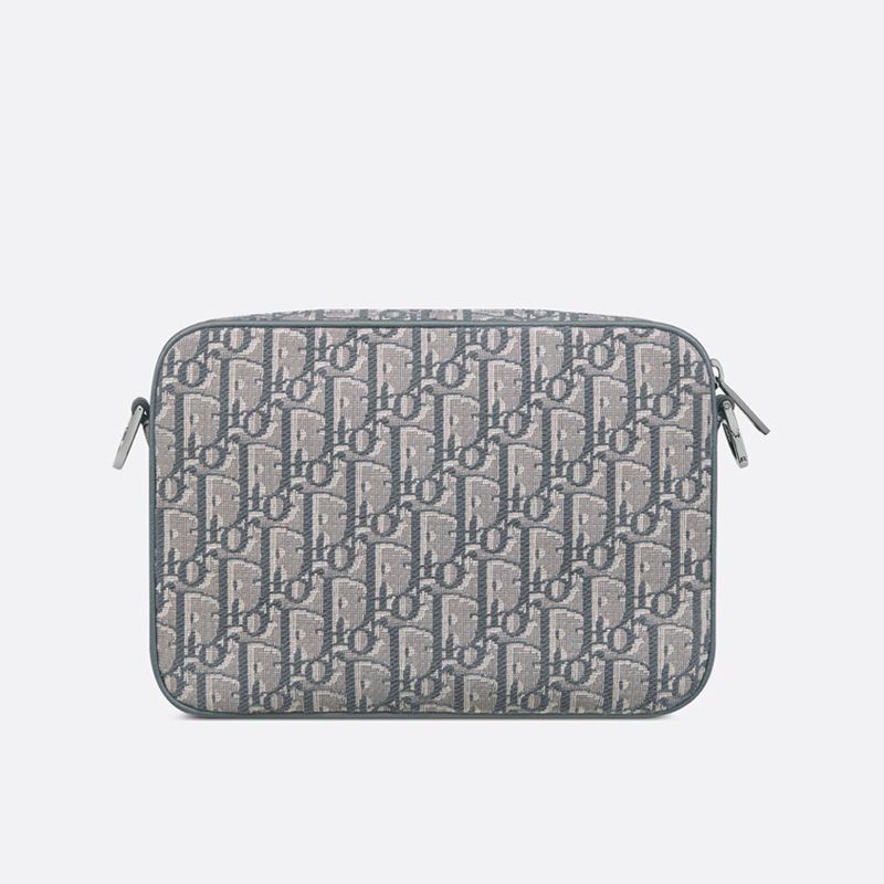 Dior Saddle Triple Pouch In Oblique Motif Canvas Grey - Image 2