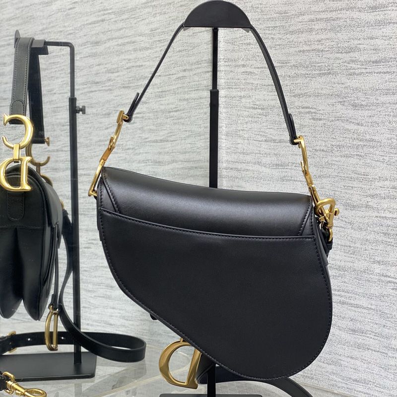 Dior Saddle Bag with Strap In Smooth Calfskin Black - Image 2