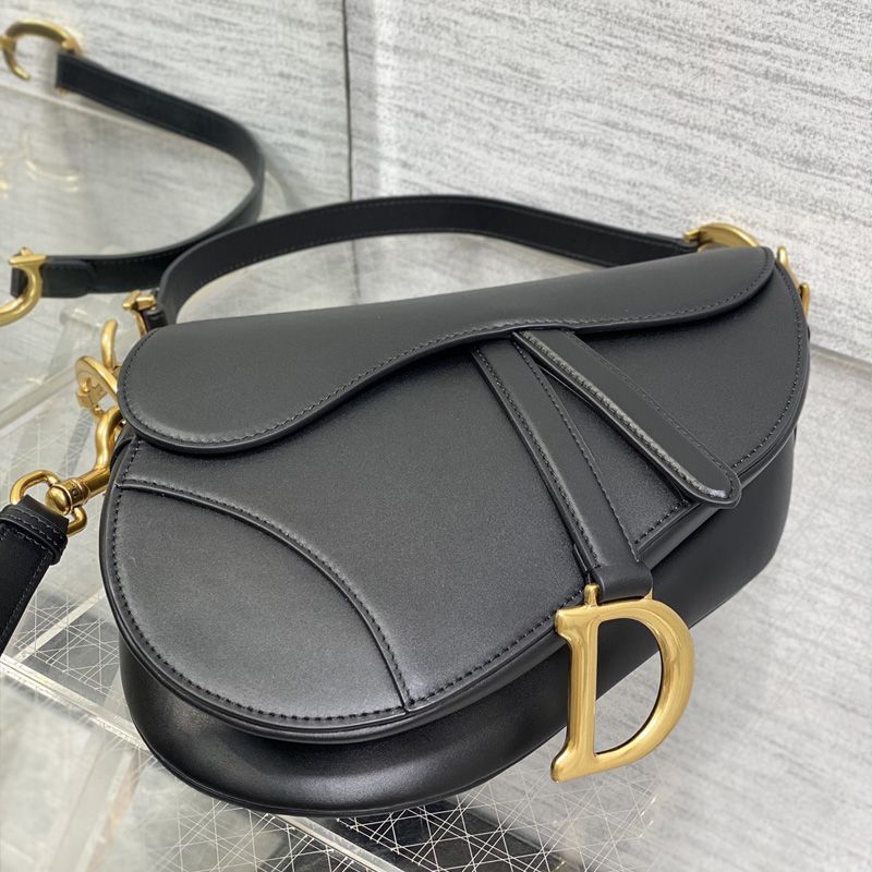 Dior Saddle Bag with Strap In Smooth Calfskin Black - Image 3