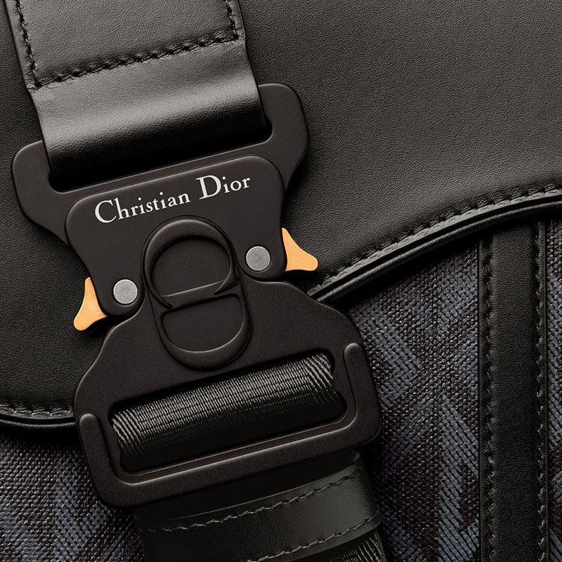 Dior Saddle Crossbody CD Diamond Motif Canvas Black - Image 4