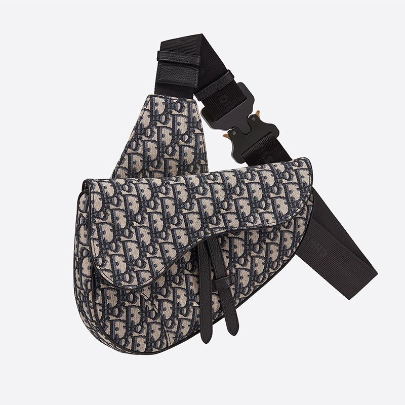 Dior Saddle Crossbody Oblique Motif Canvas Blue - Image 2