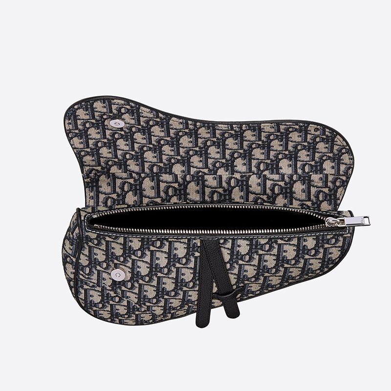 Dior Saddle Crossbody Oblique Motif Canvas Blue - Image 3