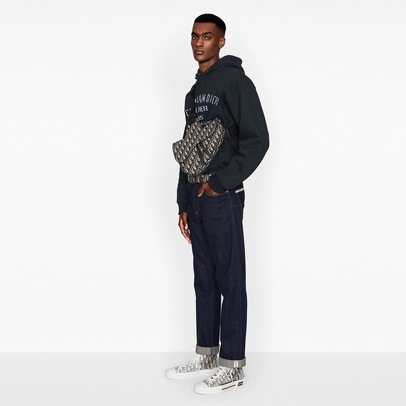 Dior Saddle Crossbody Oblique Motif Canvas Blue - Image 5