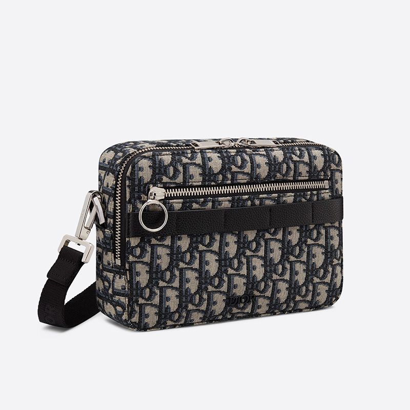 Dior Safari Bag with Strap In Oblique Motif Canvas Blue - Image 2