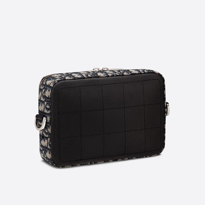 Dior Safari Bag with Strap In Oblique Motif Canvas Blue - Image 3