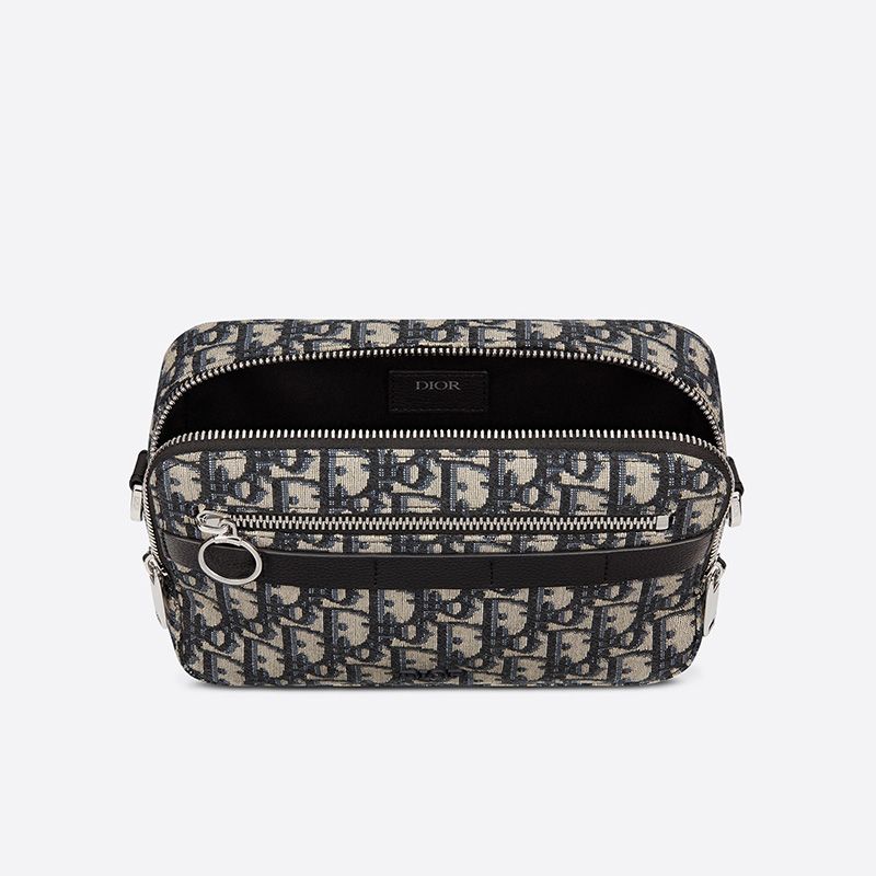 Dior Safari Bag with Strap In Oblique Motif Canvas Blue - Image 4