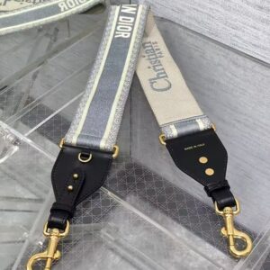 Dior Shoulder Strap In Christian Dior Paris Motif Cotton Grey