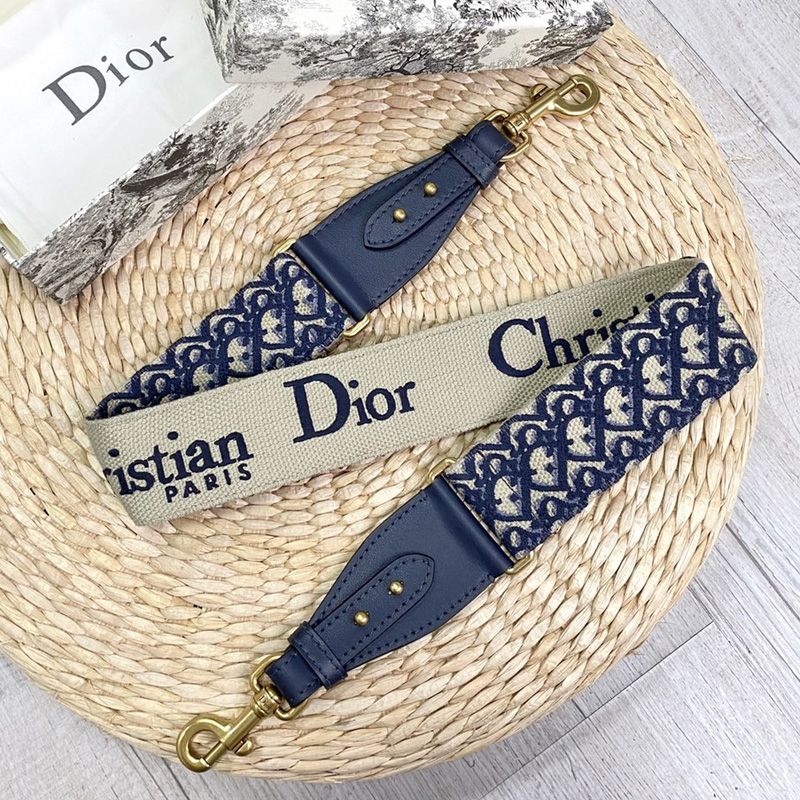 Dior Shoulder Strap In Oblique Motif Cotton Blue - Image 2