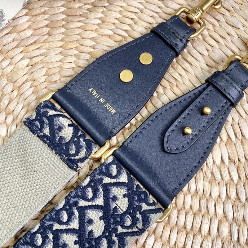 Dior Shoulder Strap In Oblique Motif Cotton Blue - Image 3