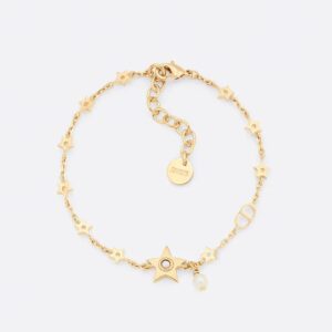 Dior Star Bracelet In Star Detail Metal with Resin Pearl And Mirror Gold
