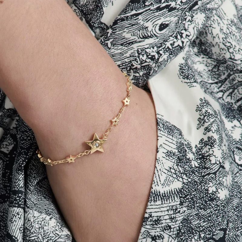 Dior Star Bracelet In Star Detail Metal with Resin Pearl And Mirror Gold - Image 2