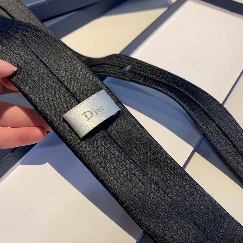 Dior Tie Oblique Motif Silk Black - Image 3