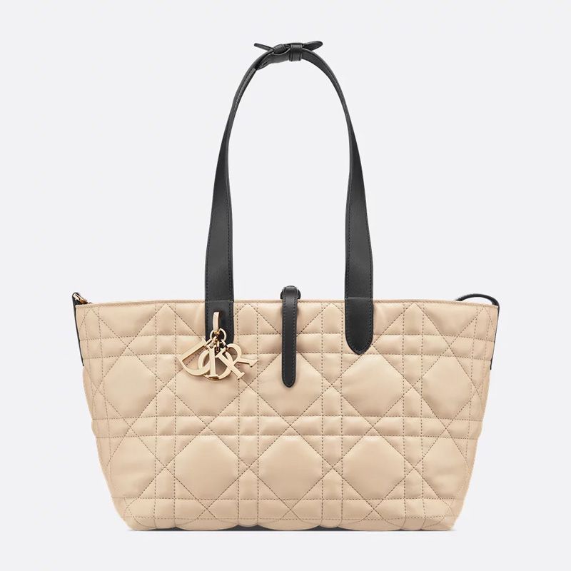 Dior Toujours Bag In Macrocannage Calfskin Apricot/Black - Image 5