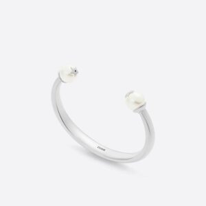 Dior Tribales Bangle Metal with Resin Pearls Silver