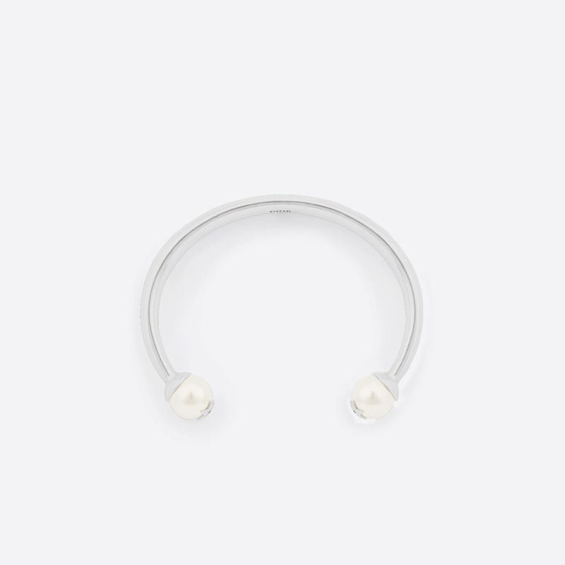 Dior Tribales Bangle Metal with Resin Pearls Silver - Image 2