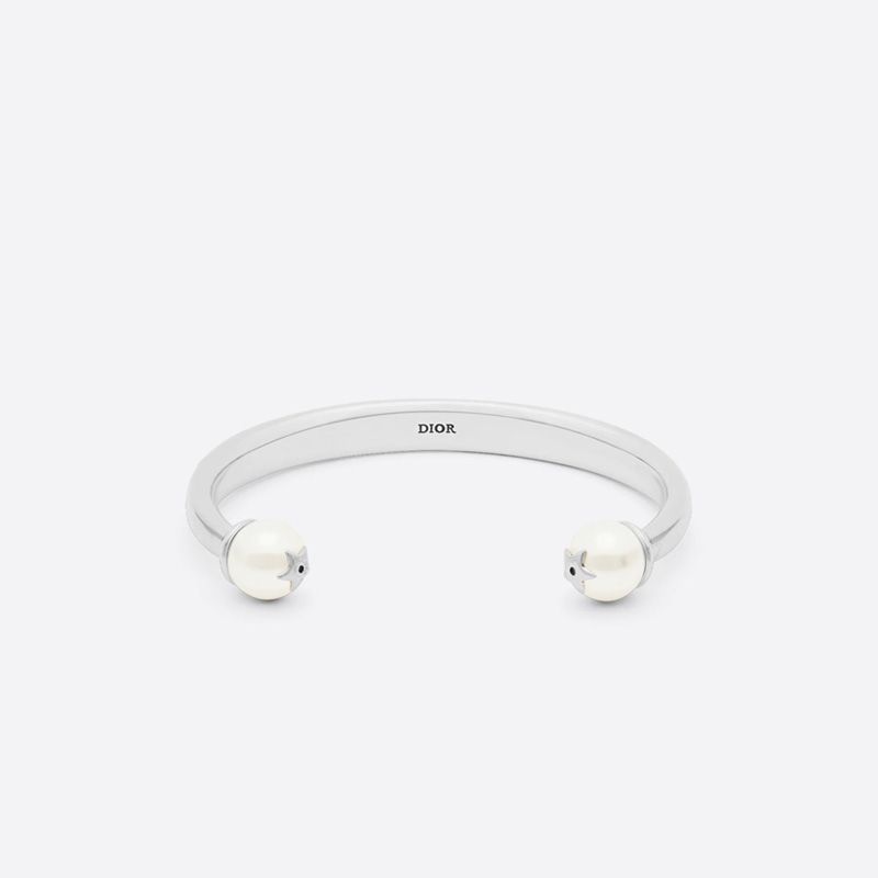 Dior Tribales Bangle Metal with Resin Pearls Silver - Image 3