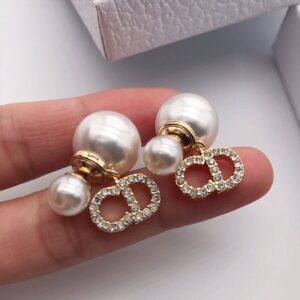 Dior Tribales Earrings Metal with Resin Pearls and Clair D Lune Signatures Embellished Crystals Gold