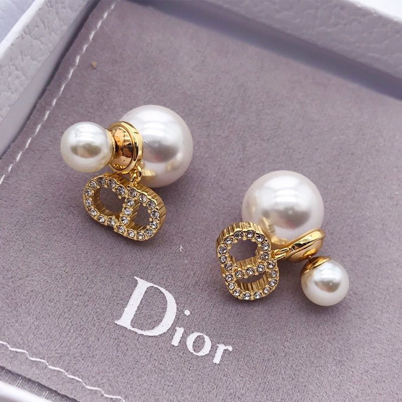 Dior Tribales Earrings Metal with Resin Pearls and Clair D Lune Signatures Embellished Crystals Gold - Image 2