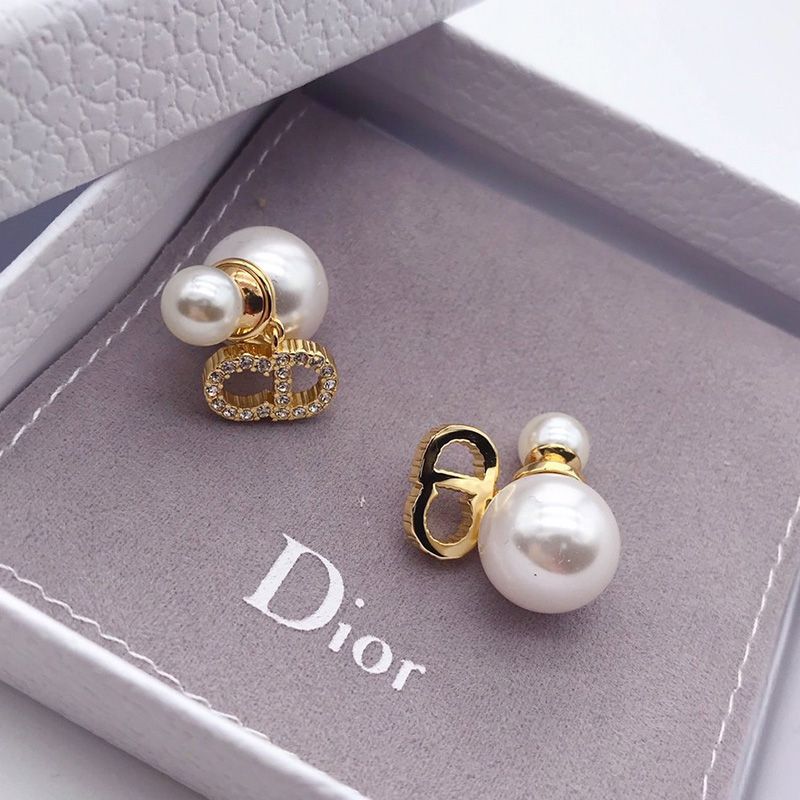 Dior Tribales Earrings Metal with Resin Pearls and Clair D Lune Signatures Embellished Crystals Gold - Image 3