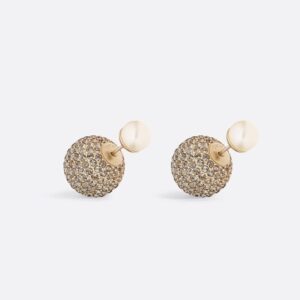 Dior Tribales Earrings Metal with Resin Pearls and Diamond-crystal Balls Gold