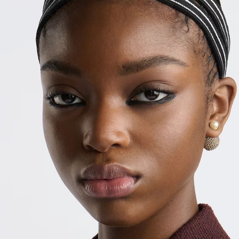 Dior Tribales Earrings Metal with Resin Pearls and Diamond-crystal Balls Gold - Image 2