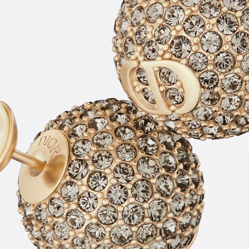 Dior Tribales Earrings Metal with Resin Pearls and Diamond-crystal Balls Gold - Image 3