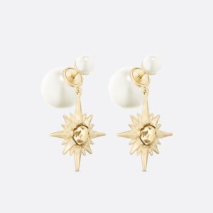 Dior Tribales Earrings Metal with Resin Pearls and Graphic Star Charms Gold