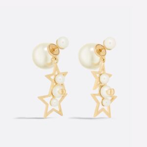 Dior Tribales Earrings Metal with Resin Pearls and Stars Signature Embellished Resin Pearls Gold