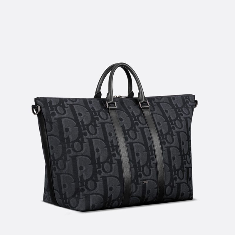 Dior Weekender 40 Bag In Maxi Oblique Motif Canvas Black - Image 2