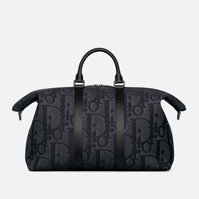 Dior Weekender 40 Bag In Maxi Oblique Motif Canvas Black - Image 3
