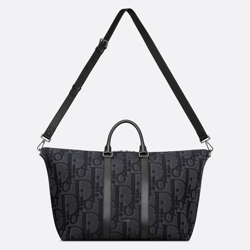 Dior Weekender 40 Bag In Maxi Oblique Motif Canvas Black - Image 5