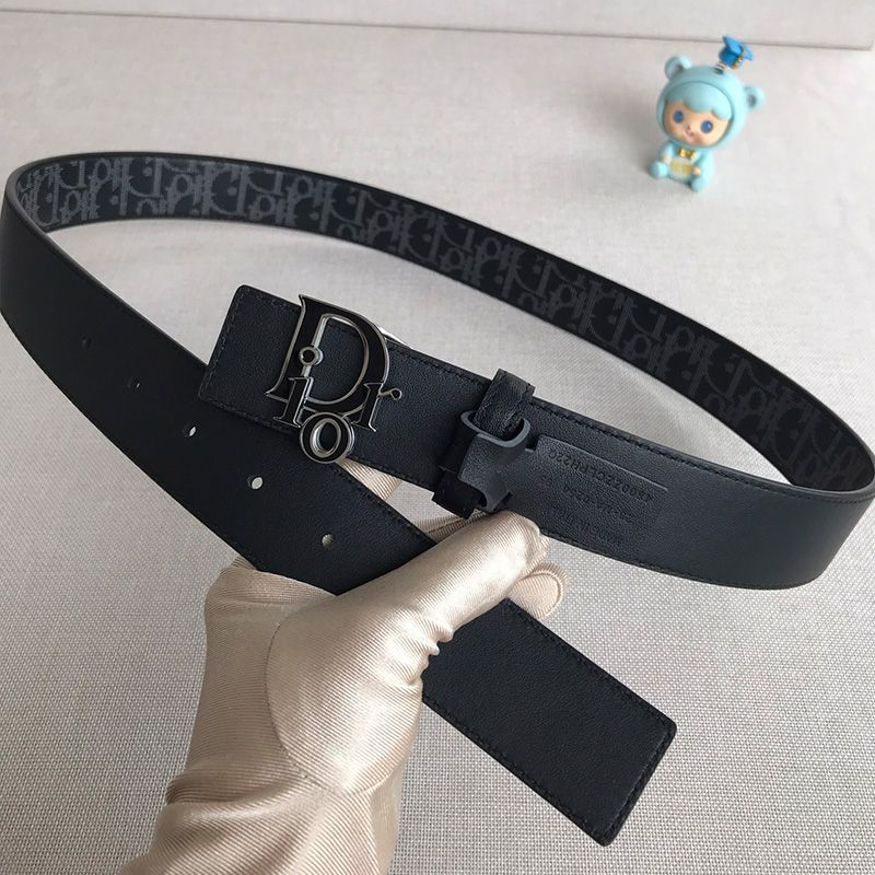 Dior World Tour Reversible Belt Oblique Calfskin Black - Image 2