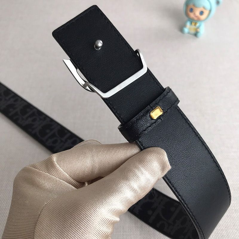 Dior World Tour Reversible Belt Oblique Calfskin Black - Image 4