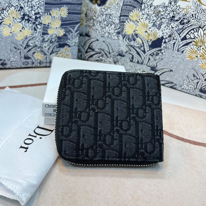 Dior Zipped Wallet Oblique Motif Canvas Black - Image 2