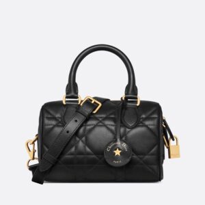 Dior Groove 20 Bag In Macrocannage Calfskin Black