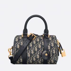 Dior Groove 20 Bag In Oblique Motif Canvas Blue