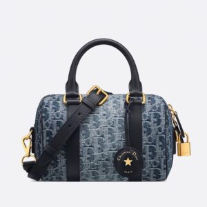 Dior Groove 20 Bag In Oblique Motif Denim Blue