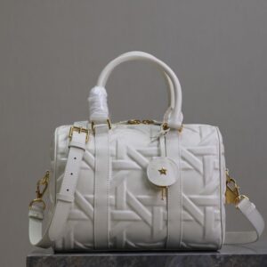 Dior Groove 25 Bag In Graphic Cannage Calfskin White