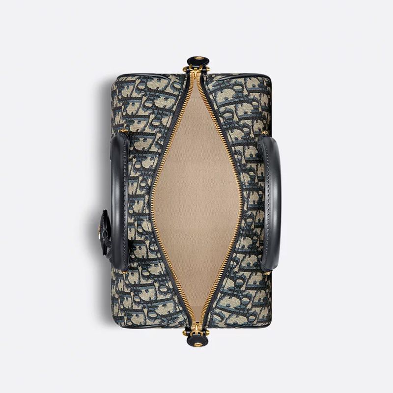 Dior Groove 25 Bag In Oblique Motif Canvas Blue - Image 4