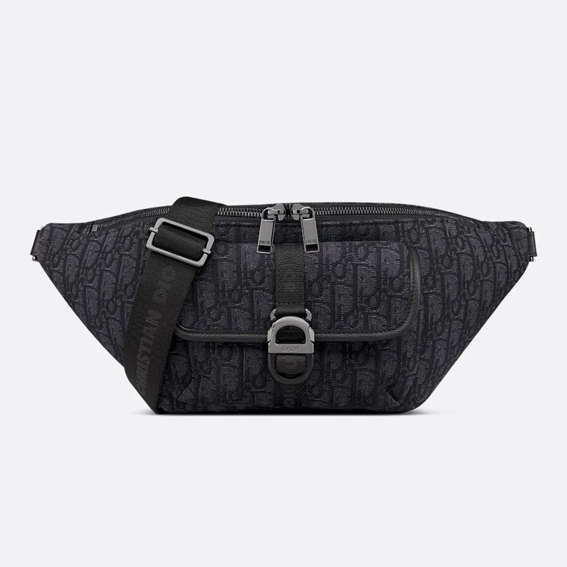 Dior 8 Belt Bag In Oblique Motif Canvas Black