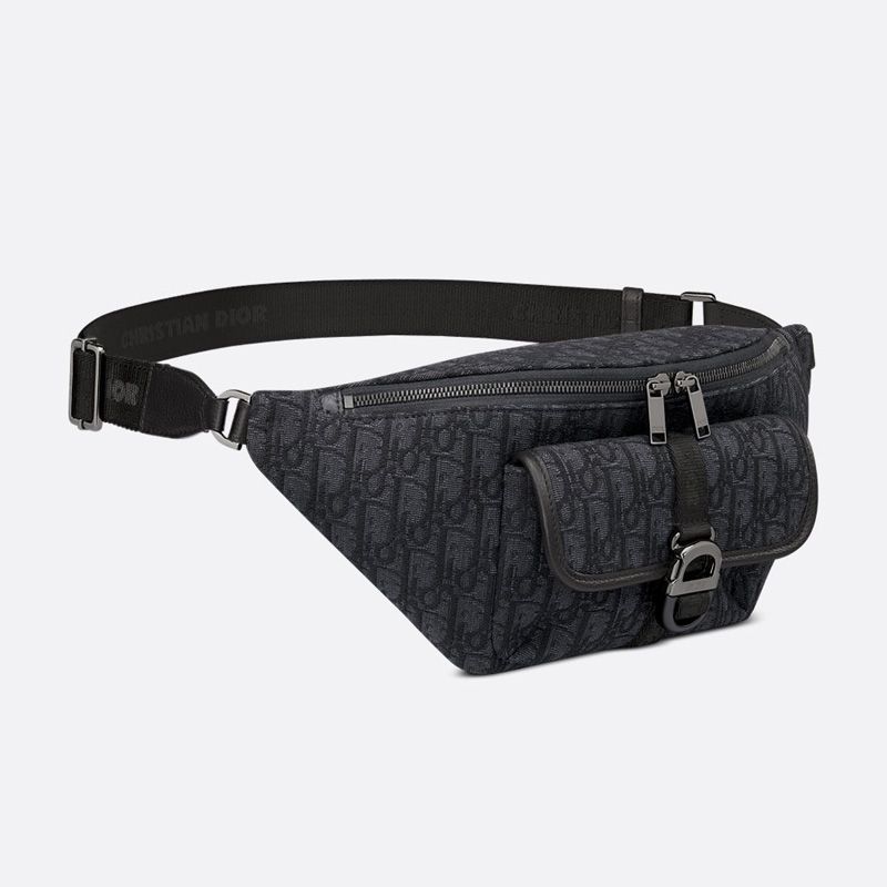 Dior 8 Belt Bag In Oblique Motif Canvas Black - Image 3