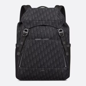 Dior 8 Flap Backpack In Oblique Motif Canvas Black