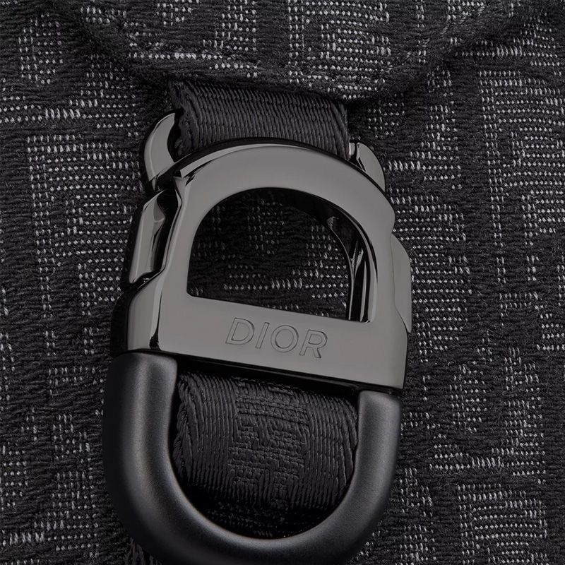 Dior 8 Flap Backpack In Oblique Motif Canvas Black - Image 5