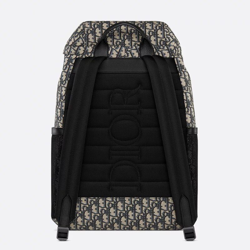 Dior 8 Flap Backpack In Oblique Motif Canvas Blue - Image 2