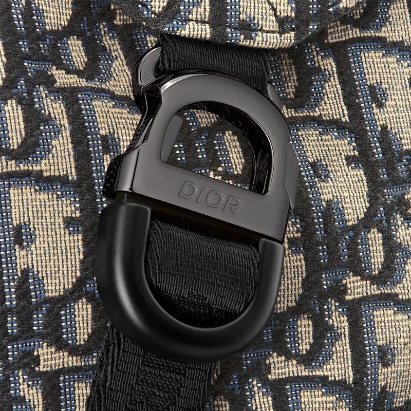 Dior 8 Flap Backpack In Oblique Motif Canvas Blue - Image 5