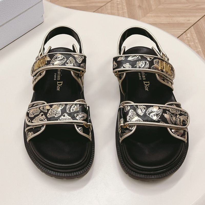 DiorAct Sandals Women Gradient Butterflies Motif Technical Fabric Black - Image 2