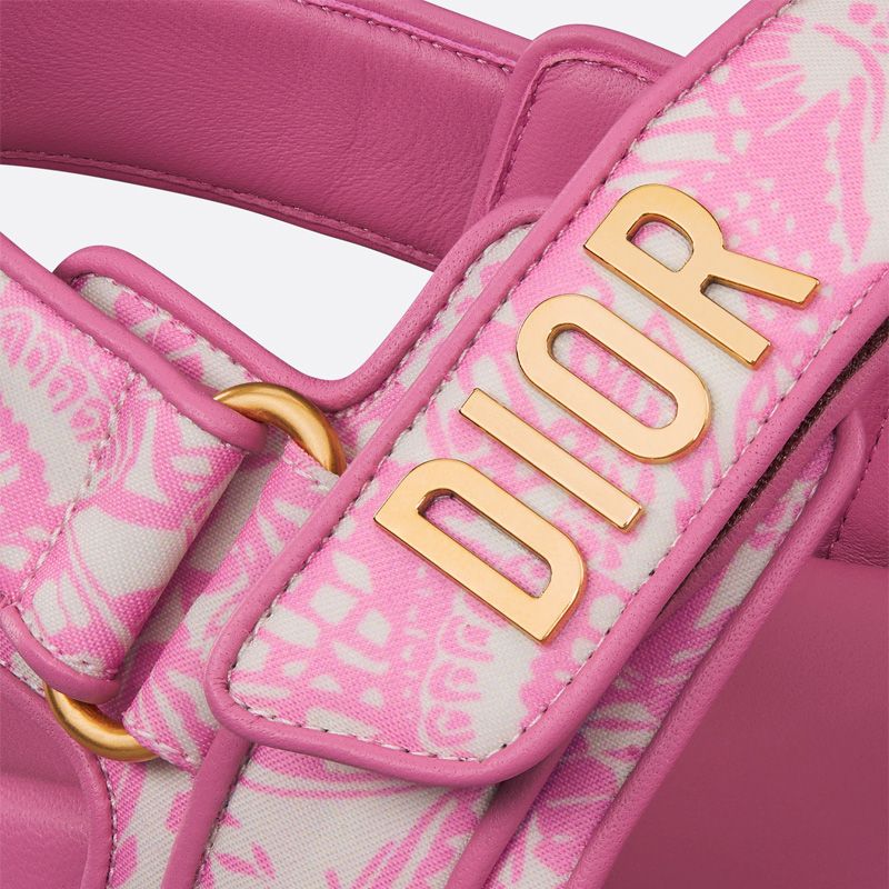 DiorAct Sandals Women Butterfly Allover Motif Leather Rose - Image 4